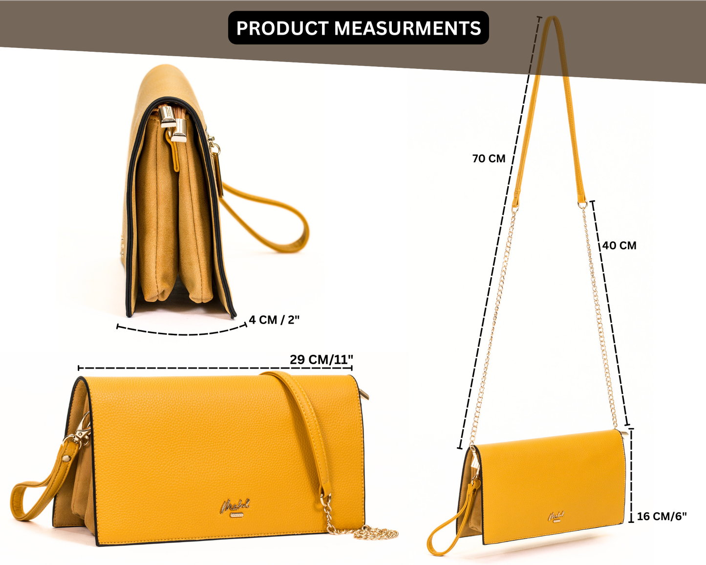 Mabel London Women’s Large Faux Leather Wristlet Clutch Bag – EVA | Multi-Pocket & Long Strap