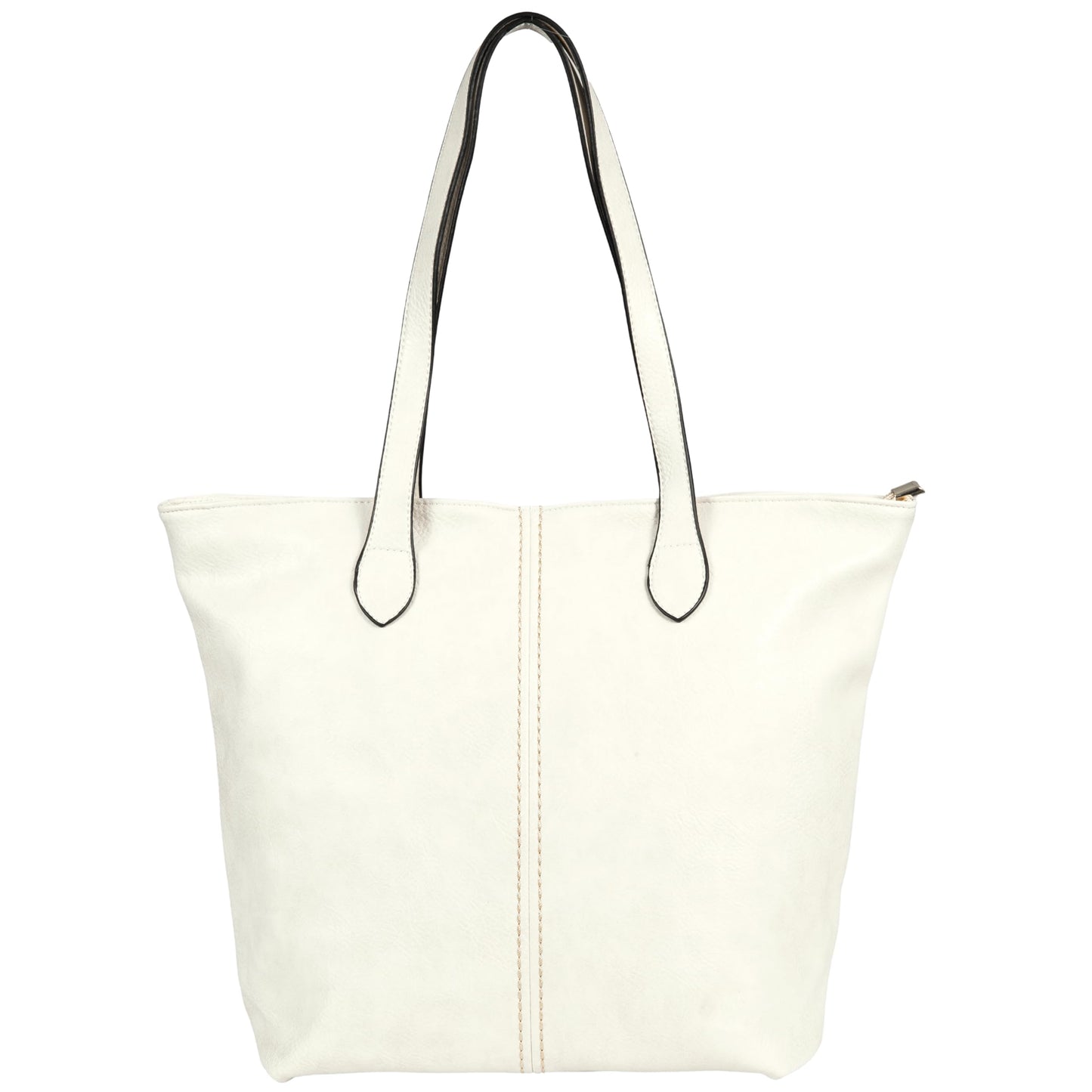 Angela - Large Vegan Leather Shoulder Tote Bag with Zip Closure & Lightweight Design