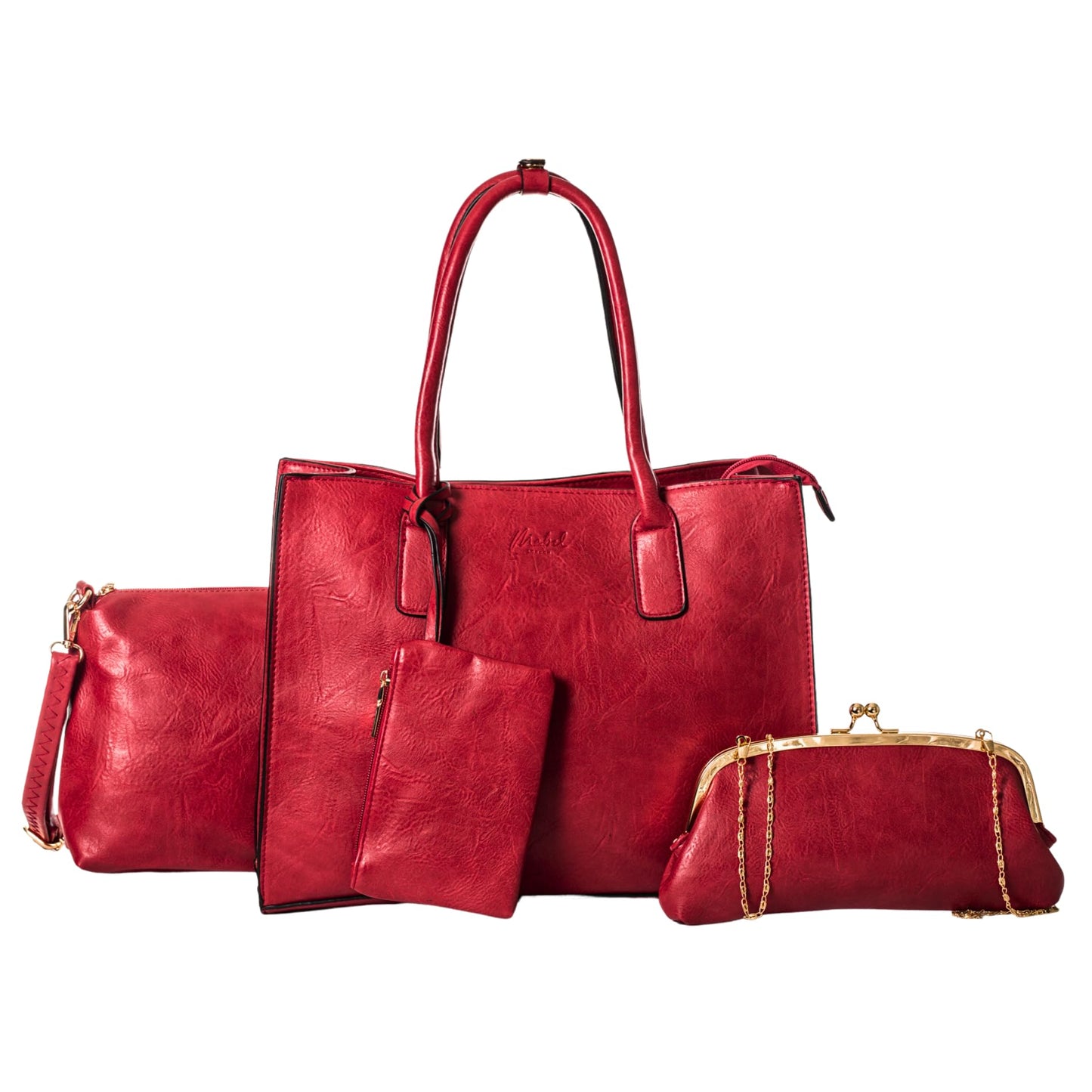 Ava - 3-in-1 Vegan Leather Tote Satchel Set with Crossbody & Pouch