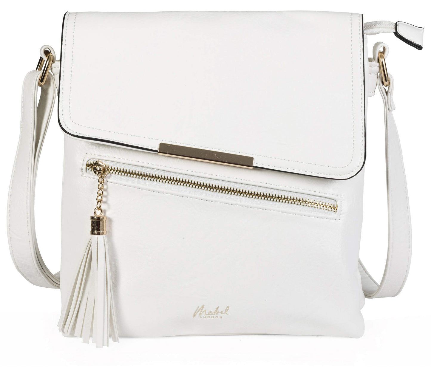 Bonnie - Medium Vegan Leather Crossbody Shoulder Bag with Zip Closure & Tassel Detail