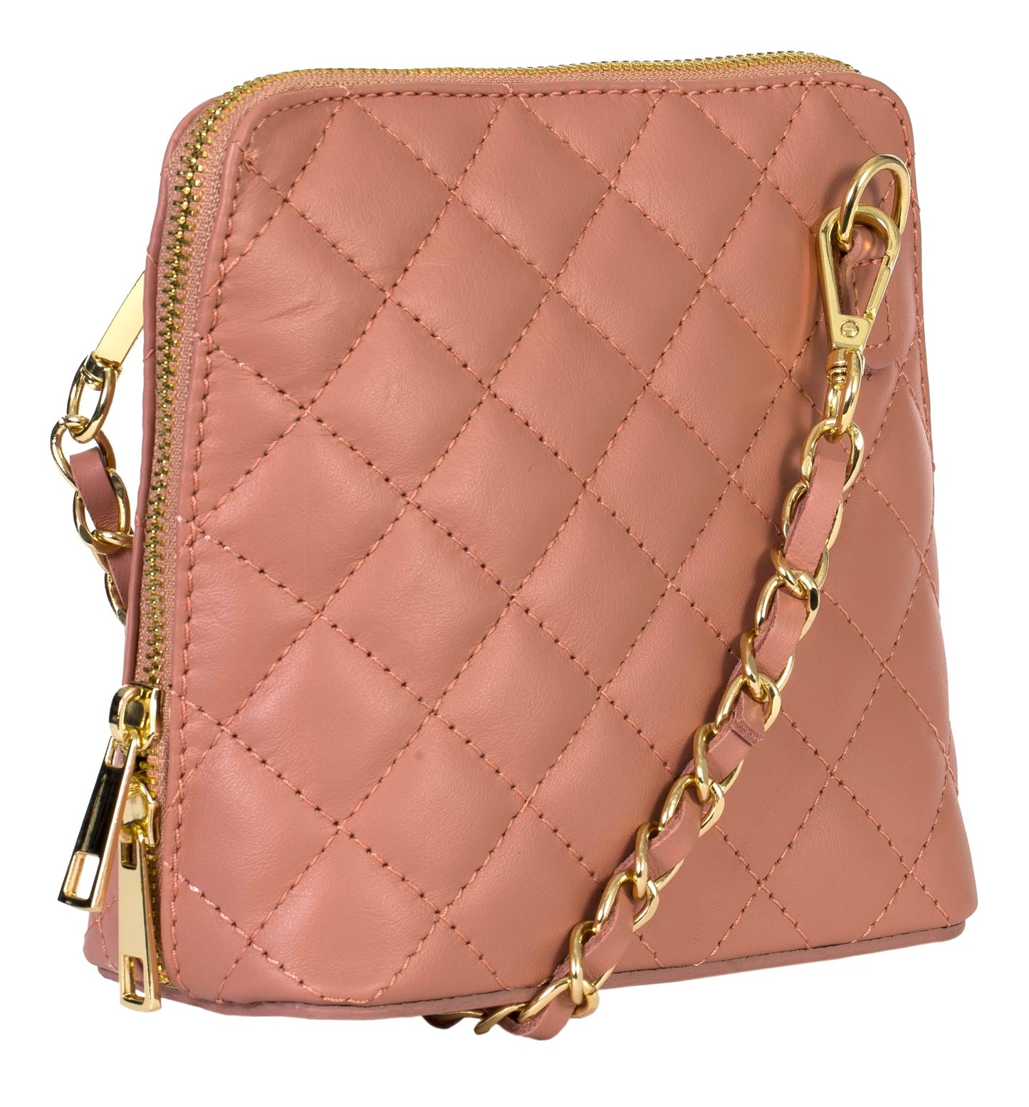 Abby - Genuine Italian Quilted Leather Small Crossbody Bag Handmade in Florence Tuscany