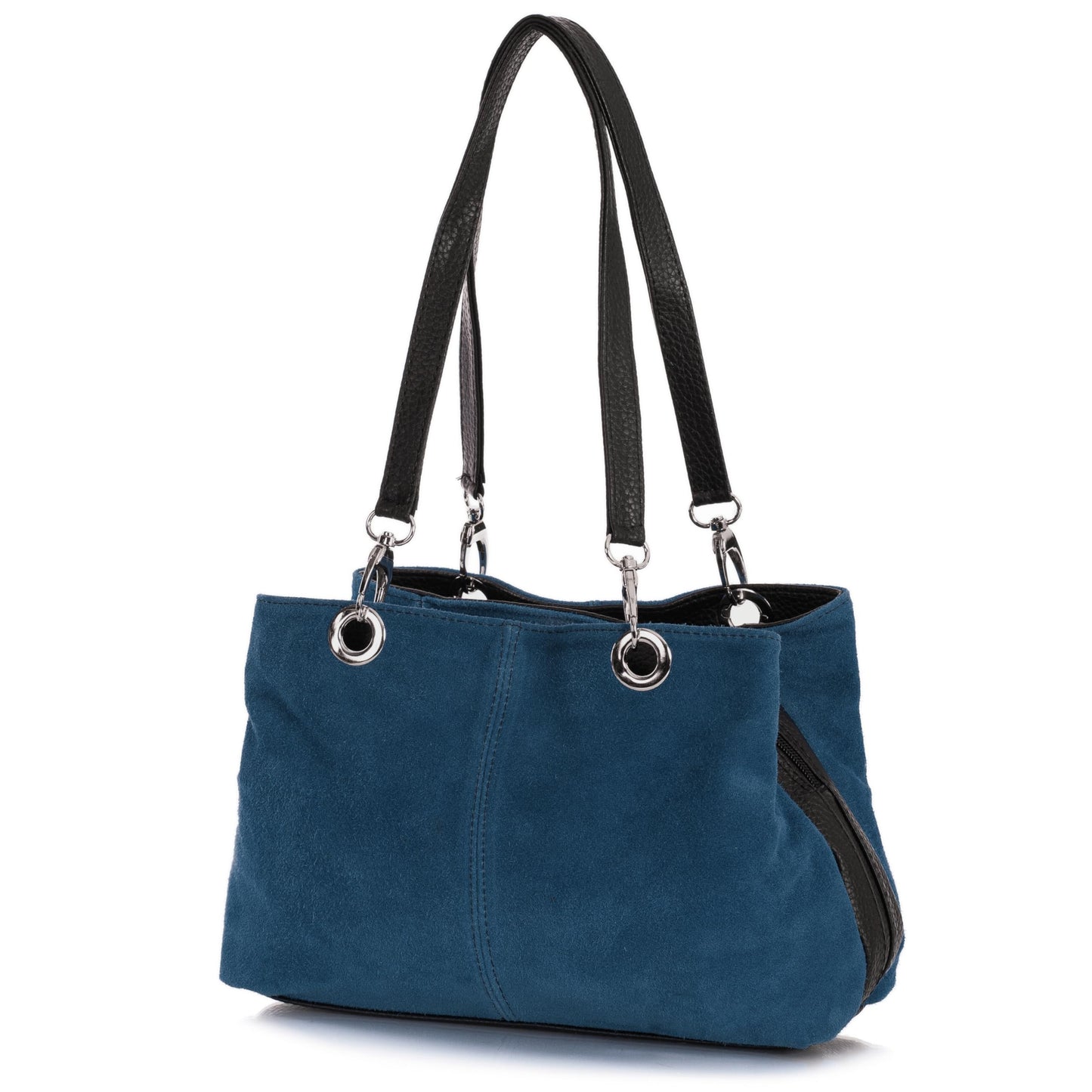 Holly - Genuine Italian Suede Leather Small Top Handle Bag Handmade in Florence Tuscany