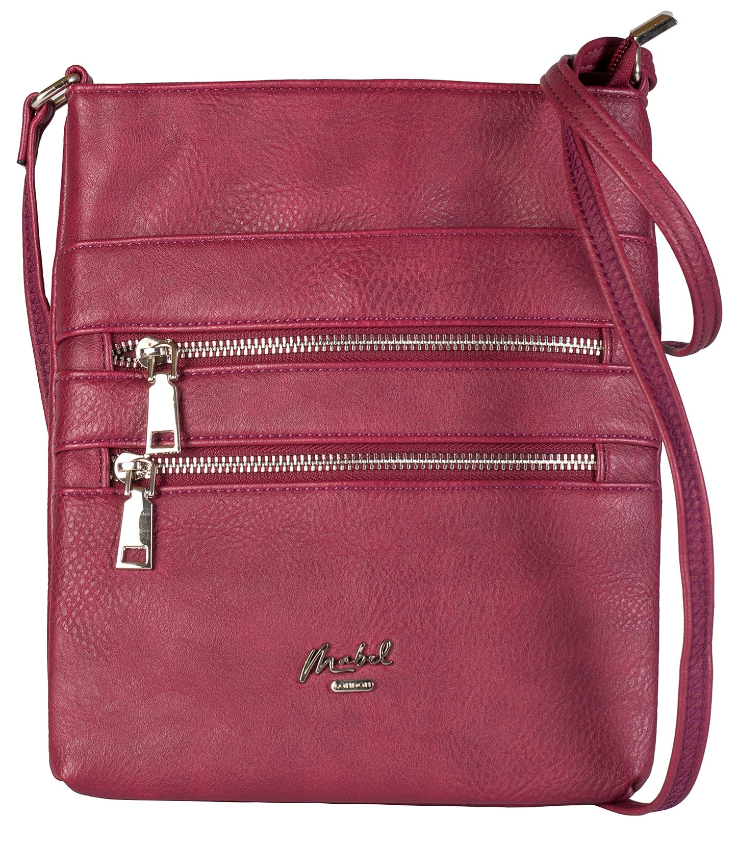 Tessa - Vegan Leather Small Crossbody Bag with Multiple Front Zip Pockets