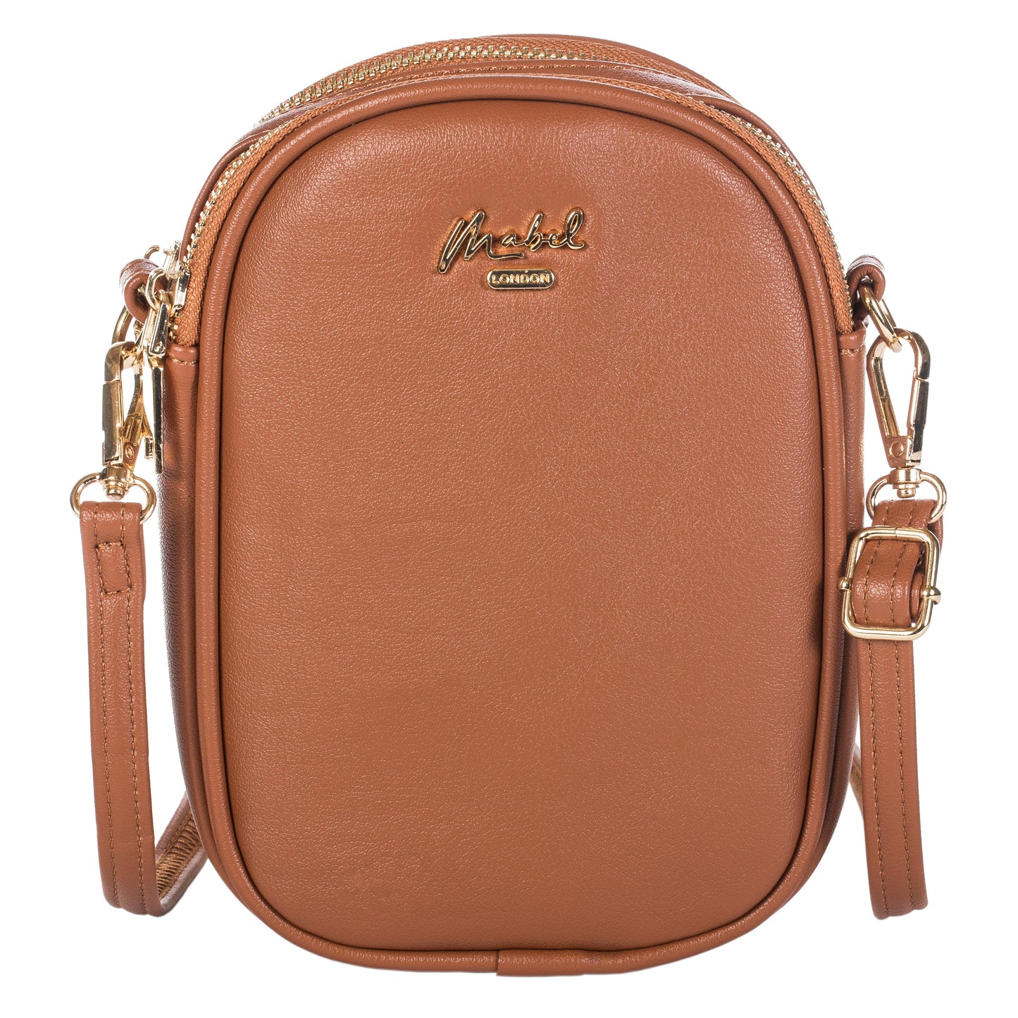 Mabel Womens Soft Vegan Leather Twin Compartment Small Plain Cross Body Handbag - Nova