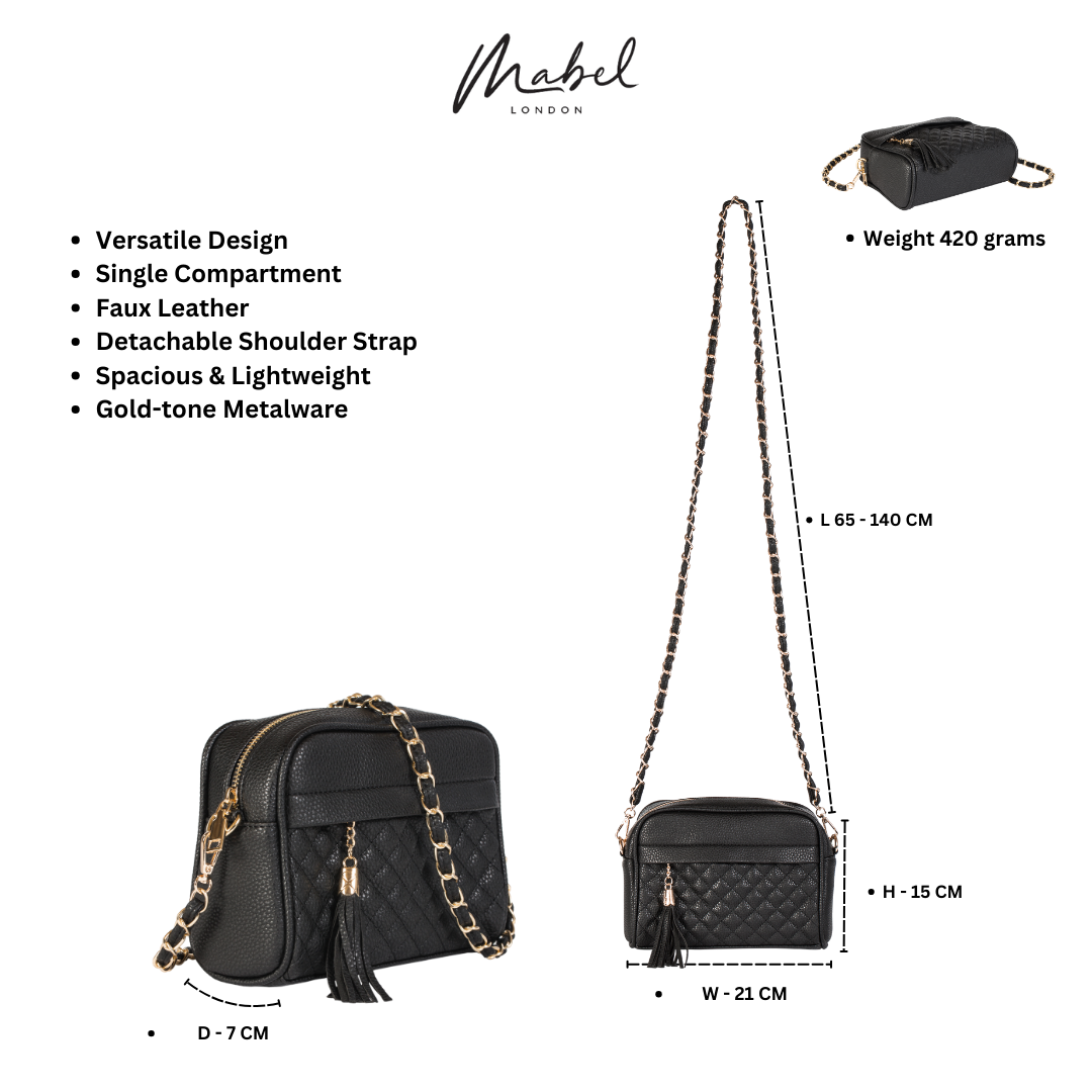 Mabel London Quilted Cross-Body Bag – Stylish, Compact, and Practical - Mia