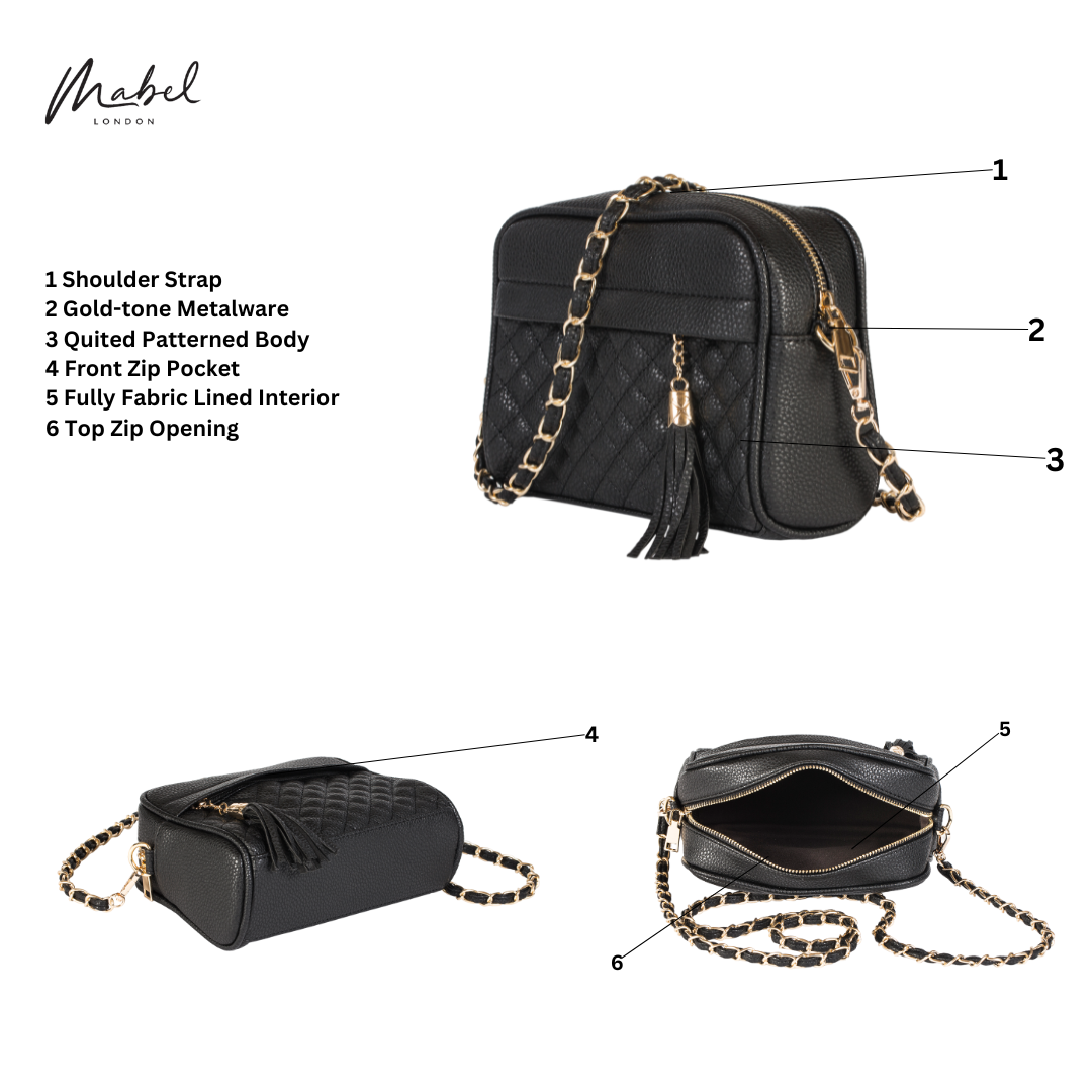 Mabel London Quilted Cross-Body Bag – Stylish, Compact, and Practical - Mia