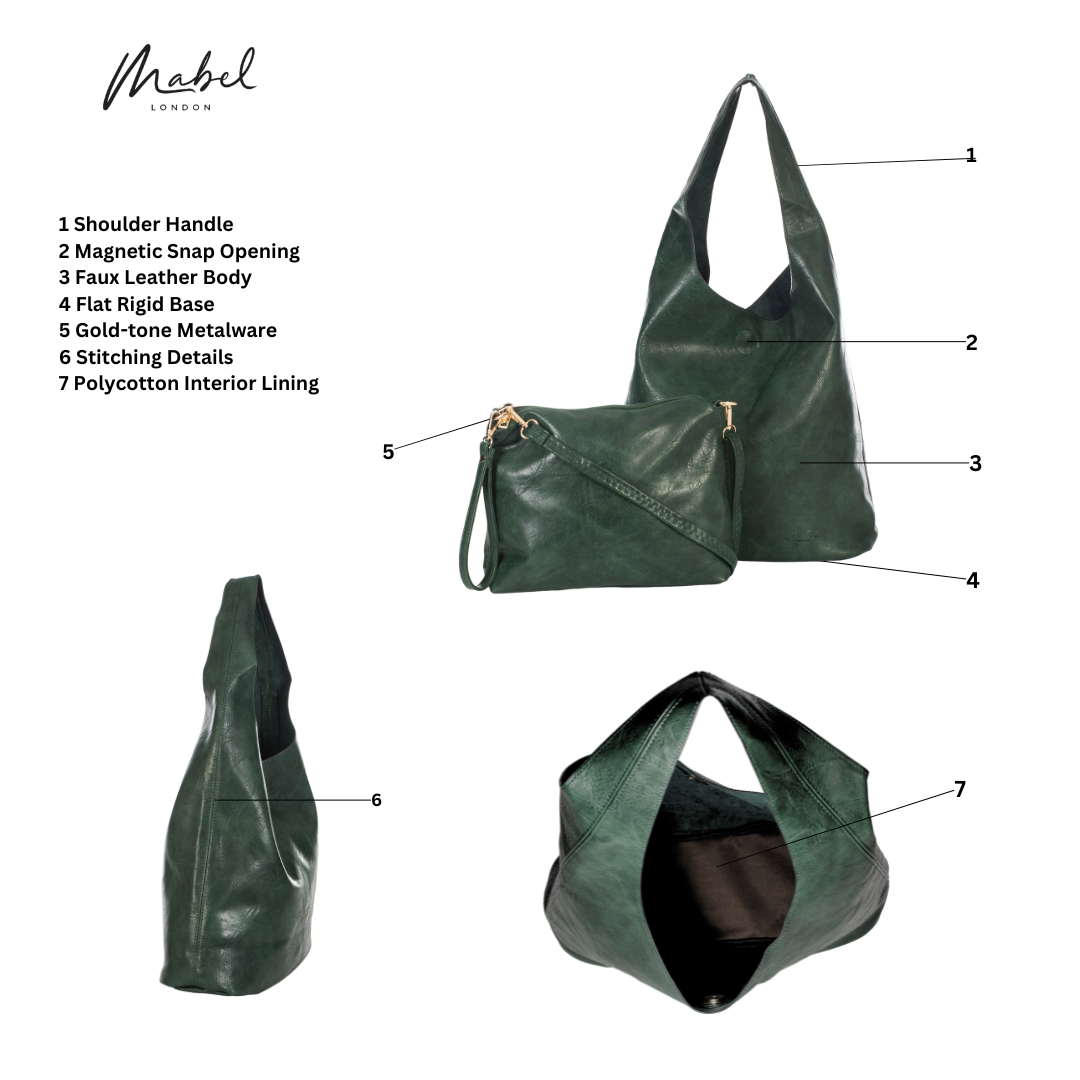 Mabel London Women's Large Slouch Shoulder Bag – Perfect for Shopping, Weekends, College, or as a Nappy Bag - Desi