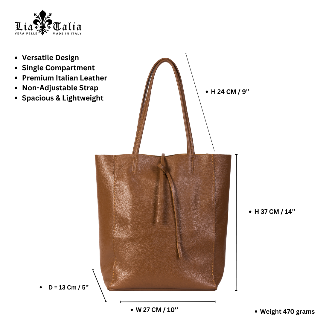 LiaTalia Large Soft Leather Handbag – Italian Leather Shoulder Tote Bag - Astrid