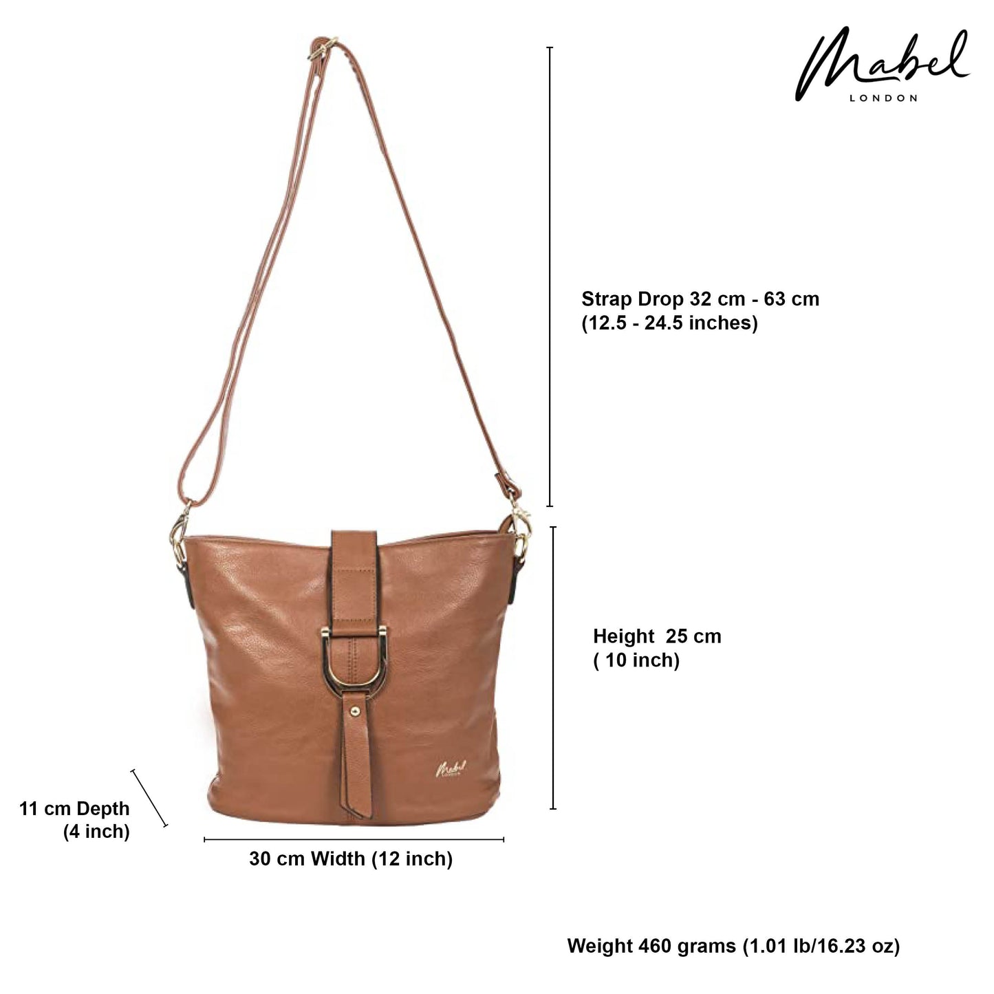 Mabel Vegan Leather Cross Body Medium Size Shoulder Handbag - Frankie