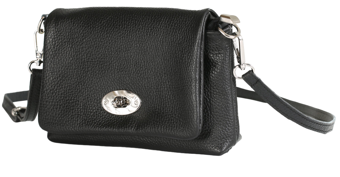 LiaTalia Real Italian Leather Mini Crossbody Shoulder Bag - Ayla