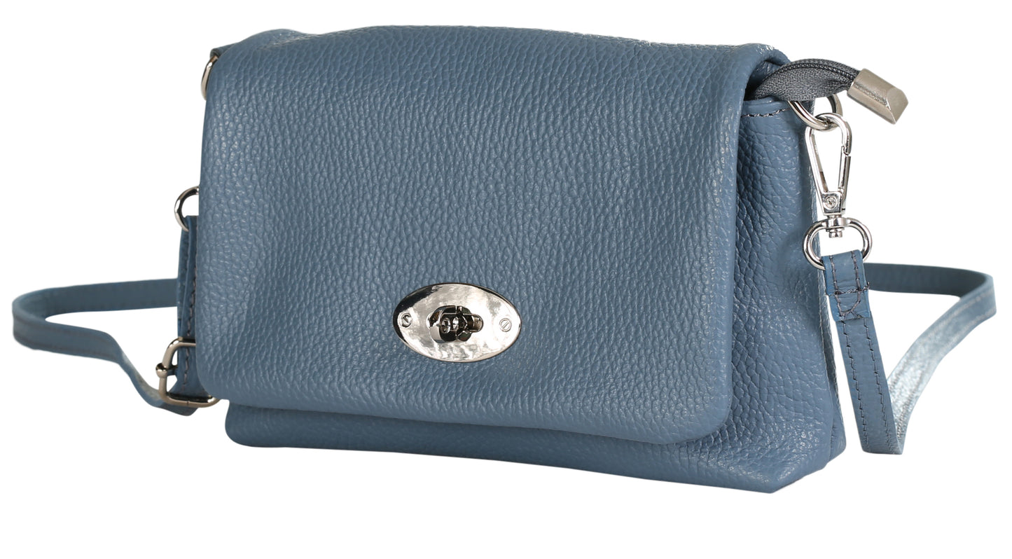 LiaTalia Real Italian Leather Mini Crossbody Shoulder Bag - Ayla