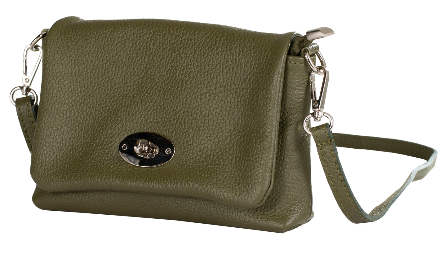 LiaTalia Real Italian Leather Mini Crossbody Shoulder Bag - Ayla