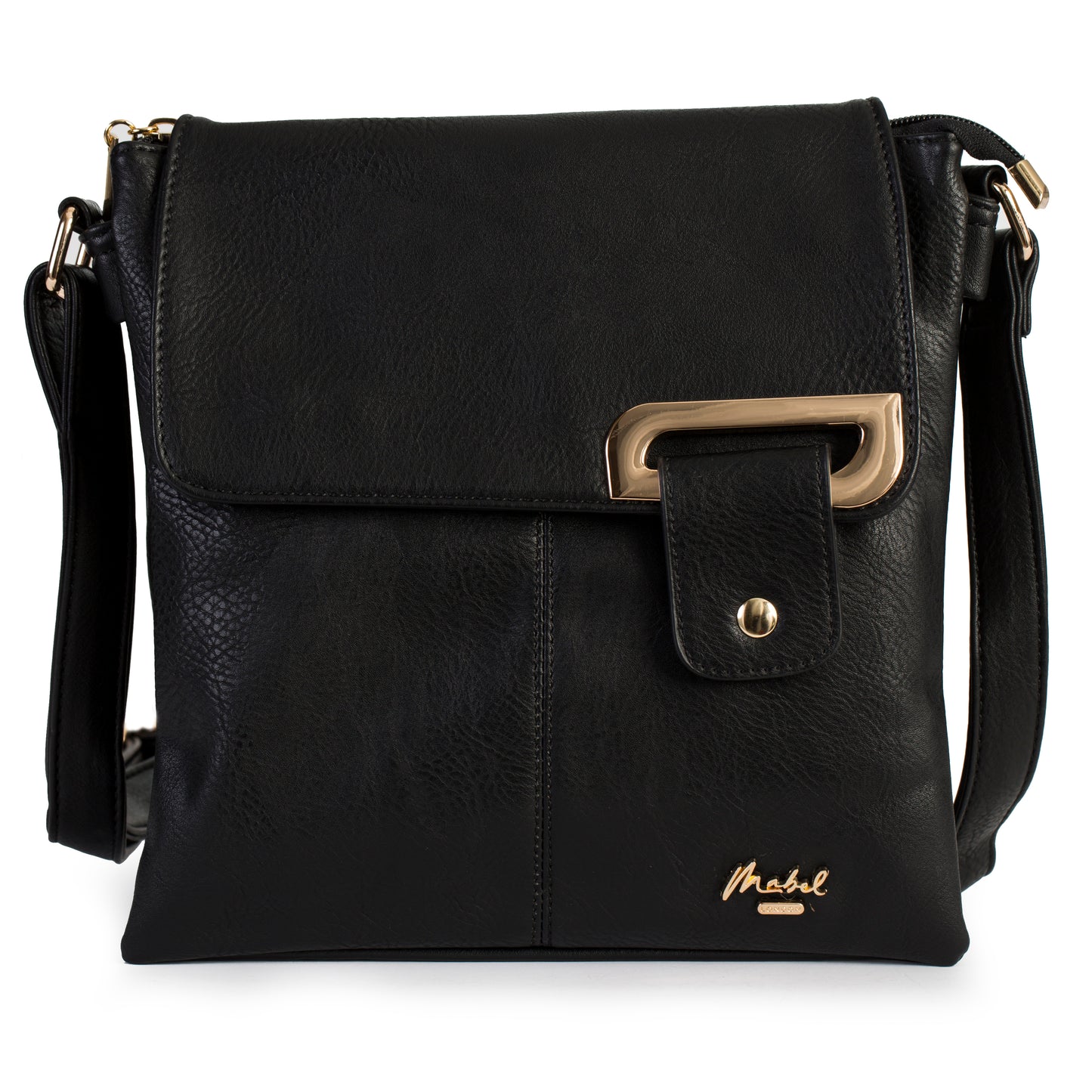 Mabel London Women’s Crossbody Messenger Bag | Medium Size with Gold Trim - FAITH