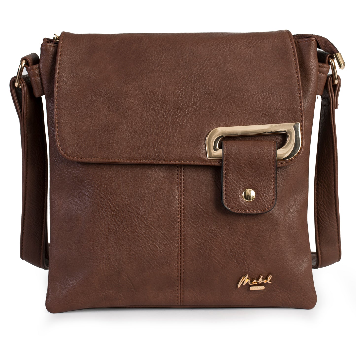 Mabel London Women’s Crossbody Messenger Bag | Medium Size with Gold Trim - FAITH