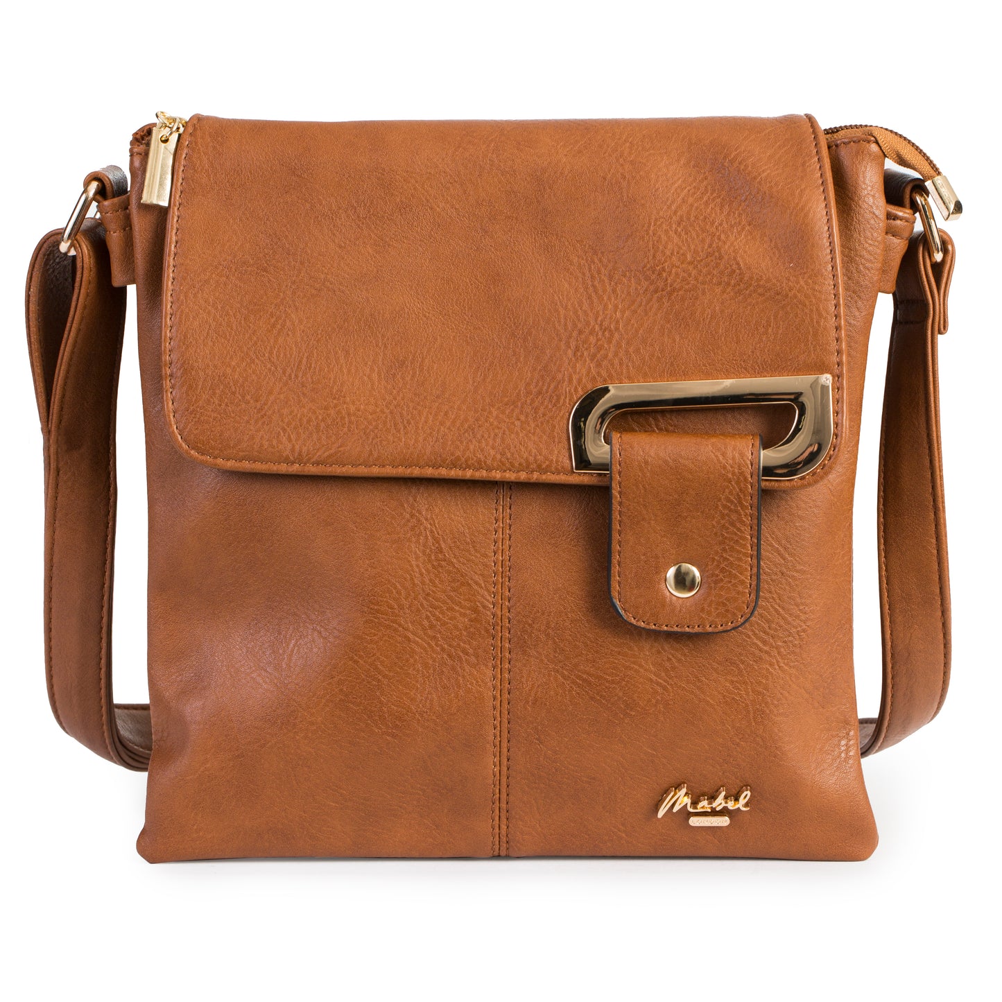 Mabel London Women’s Crossbody Messenger Bag | Medium Size with Gold Trim - FAITH