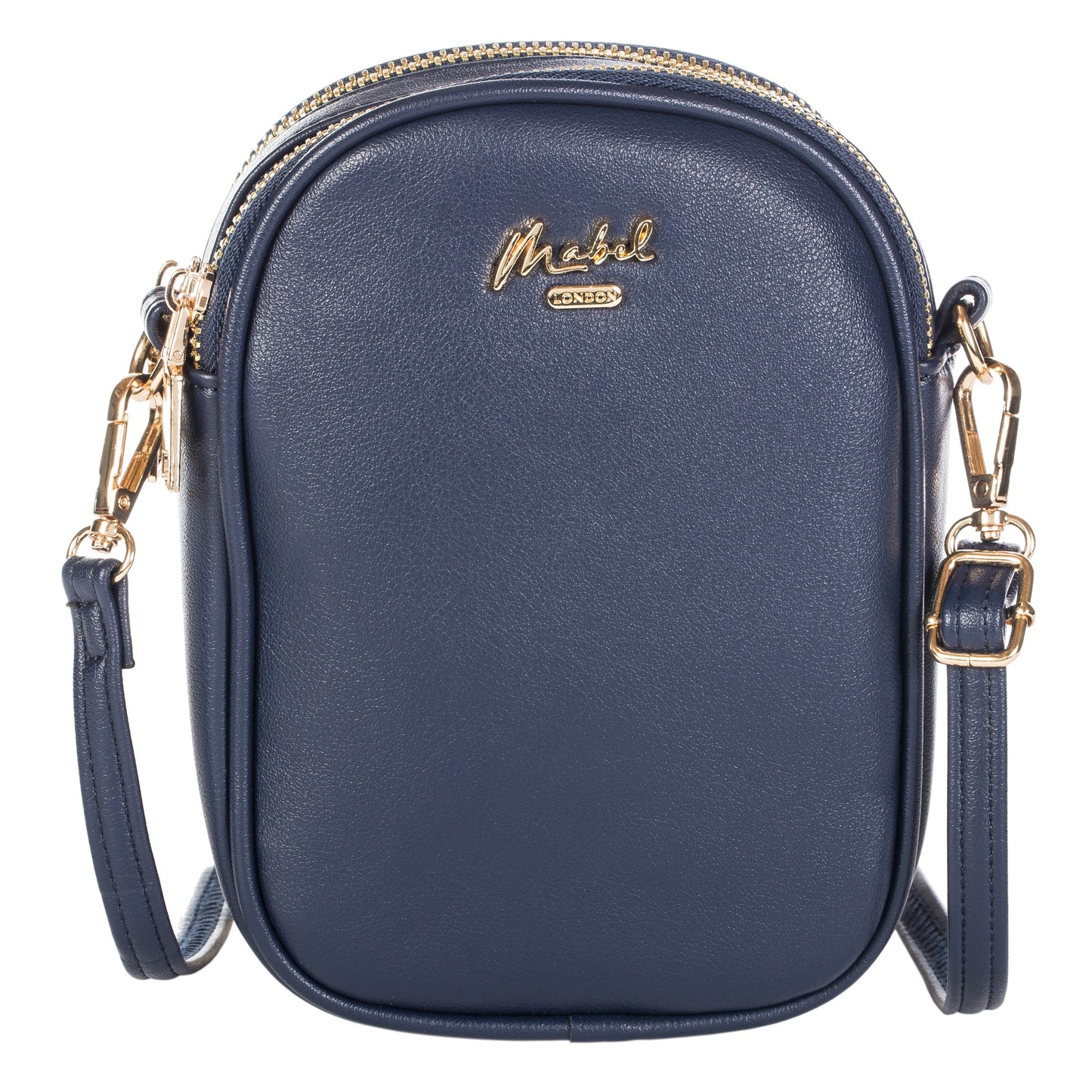 Mabel Womens Soft Vegan Leather Twin Compartment Small Plain Cross Body Handbag - Nova