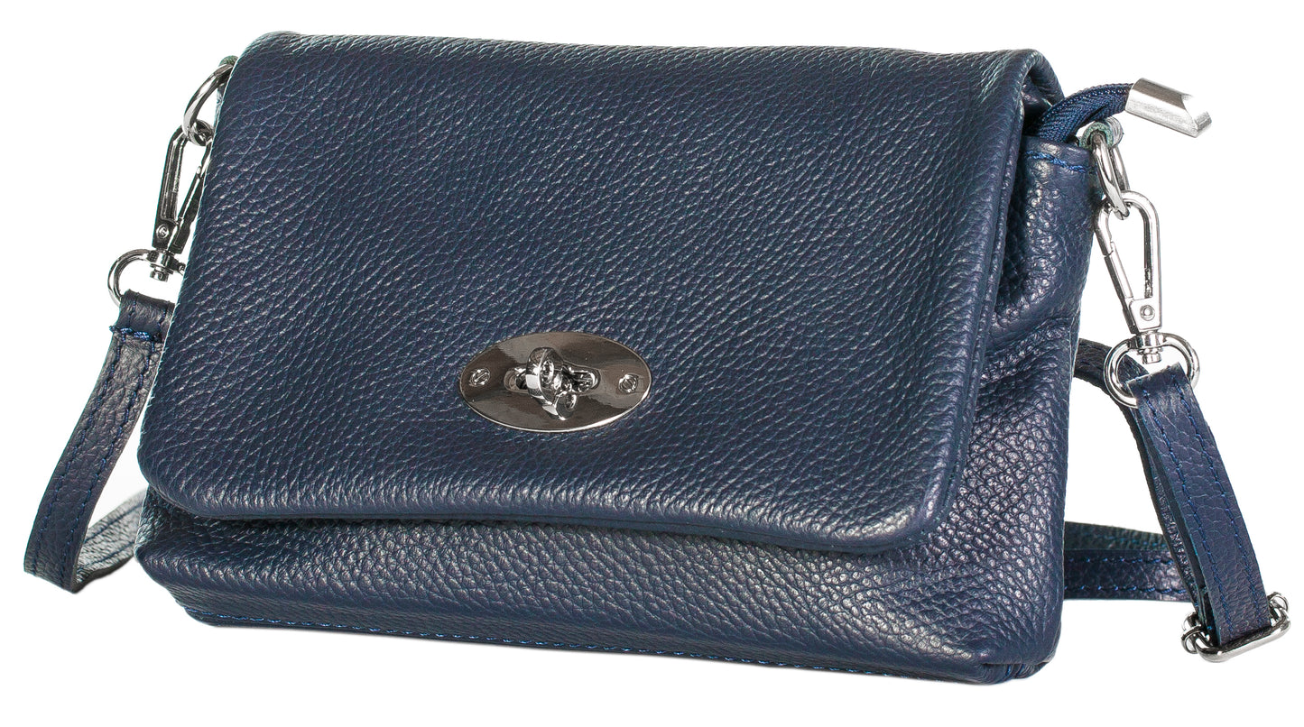 LiaTalia Real Italian Leather Mini Crossbody Shoulder Bag - Ayla
