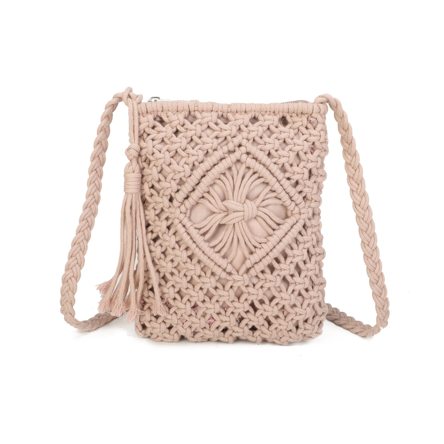 Gurana Crochet Crossbody Bag for Women – Small Summer Holiday Shoulder Bag with Tassel Detail and Long Strap – Capri