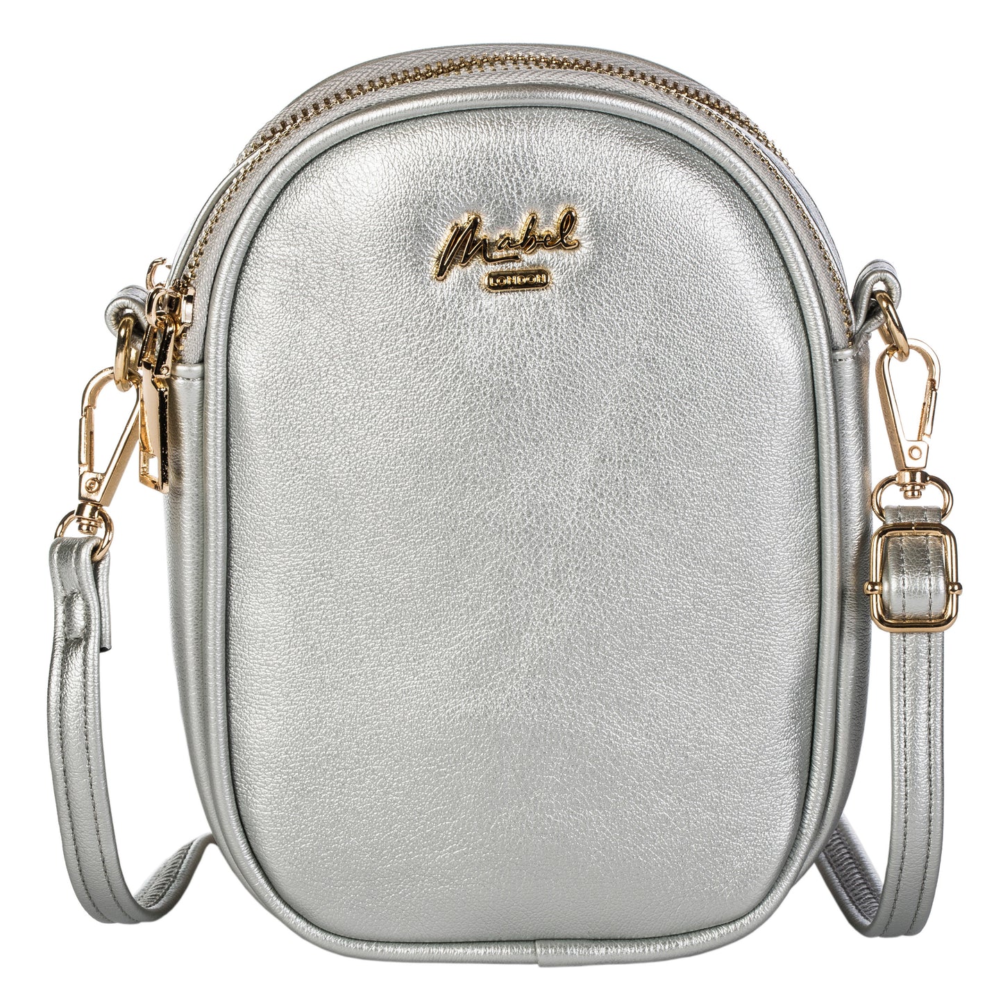 Mabel Womens Soft Vegan Leather Twin Compartment Small Plain Cross Body Handbag - Nova