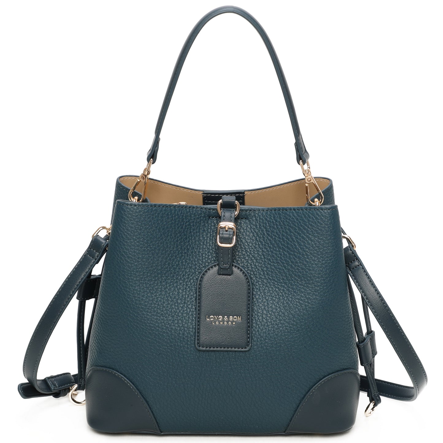 Faux Leather Top Handle Shoulder Bag - Leightweight Elegant Tote with Crossbody Strap & Multiple Compartments - Gabby