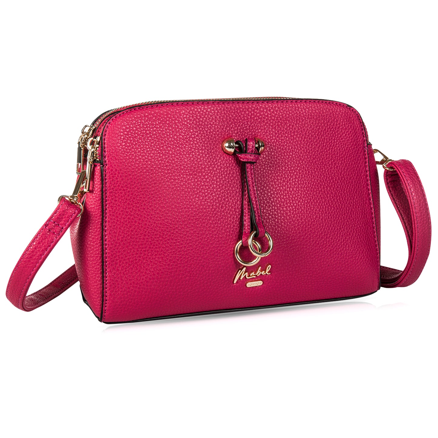 MABEL Small Multi Pockets Ring Effect Tassel Cross-Body Bag - Naomi