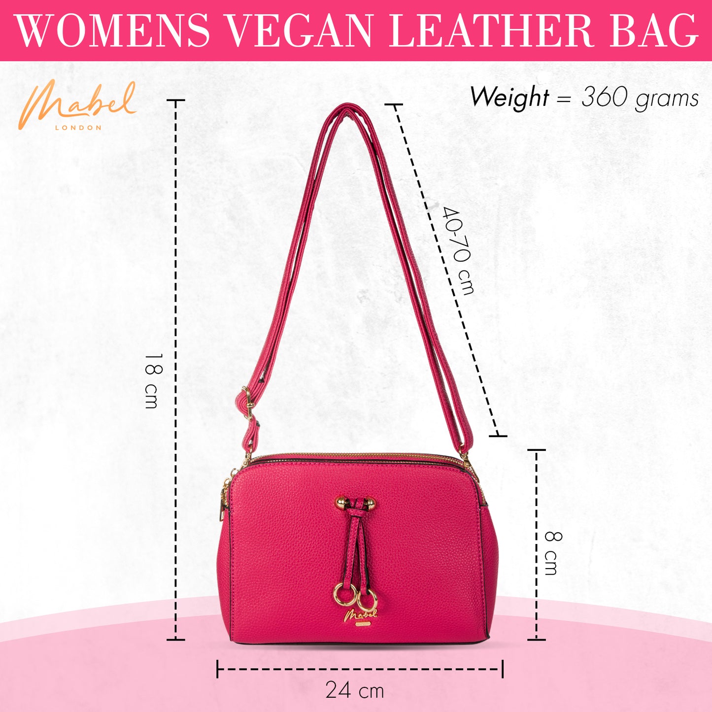 MABEL Small Multi Pockets Ring Effect Tassel Cross-Body Bag - Naomi