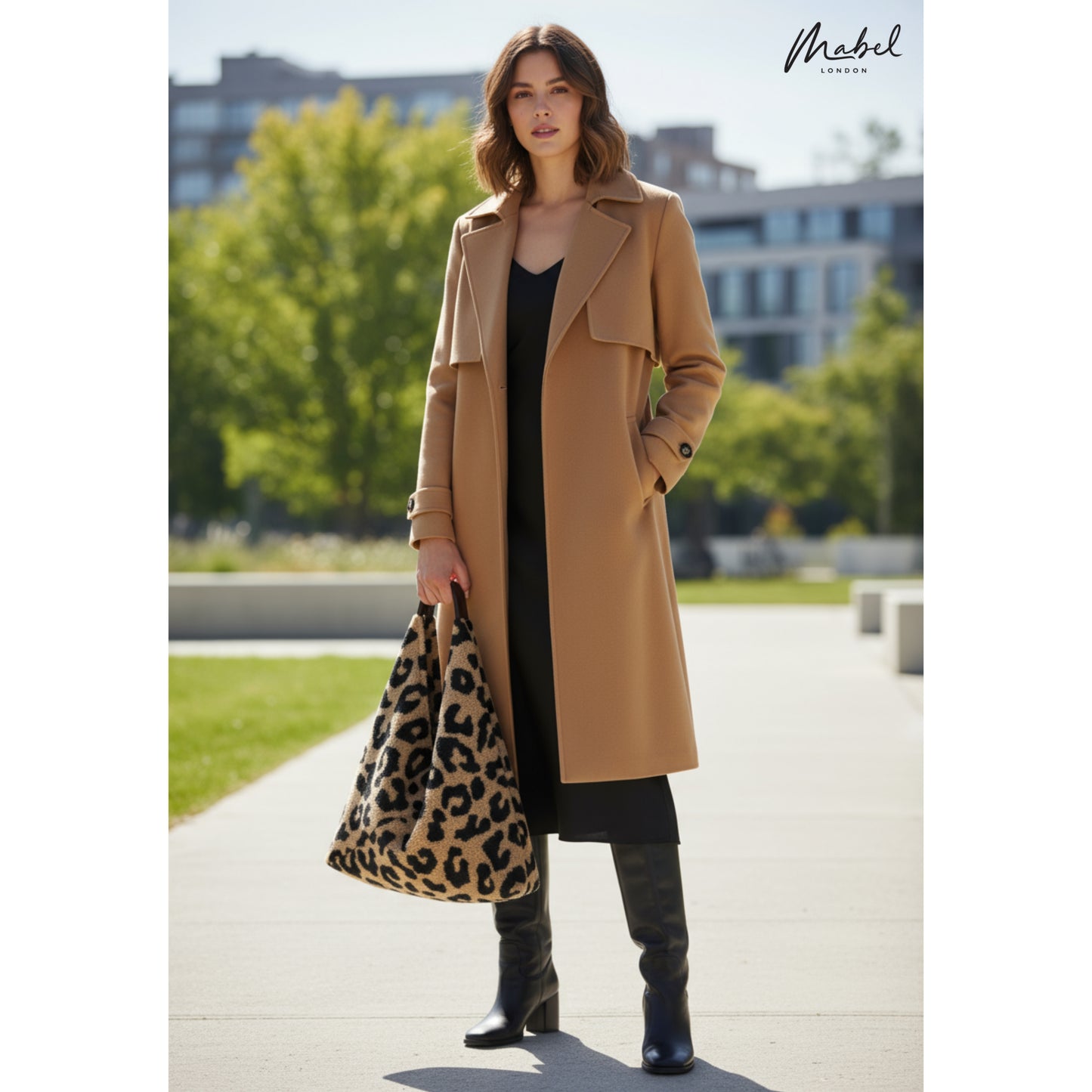 Soft Teddy Fleece Hobo Shoulder Bag with Snap Closure & Matching Pouch - Cosy Winter Tote Bag - Kristyna