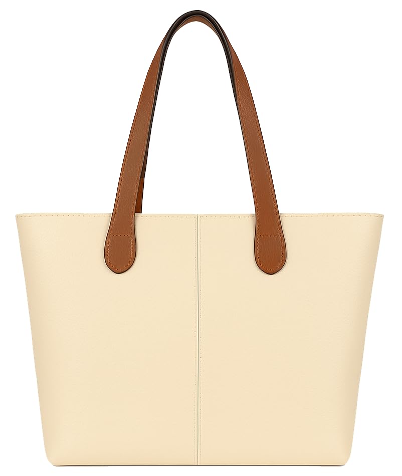 Brook - Medium Vegan Leather Shoulder Tote Bag with Zip Closure & Lightweight Design