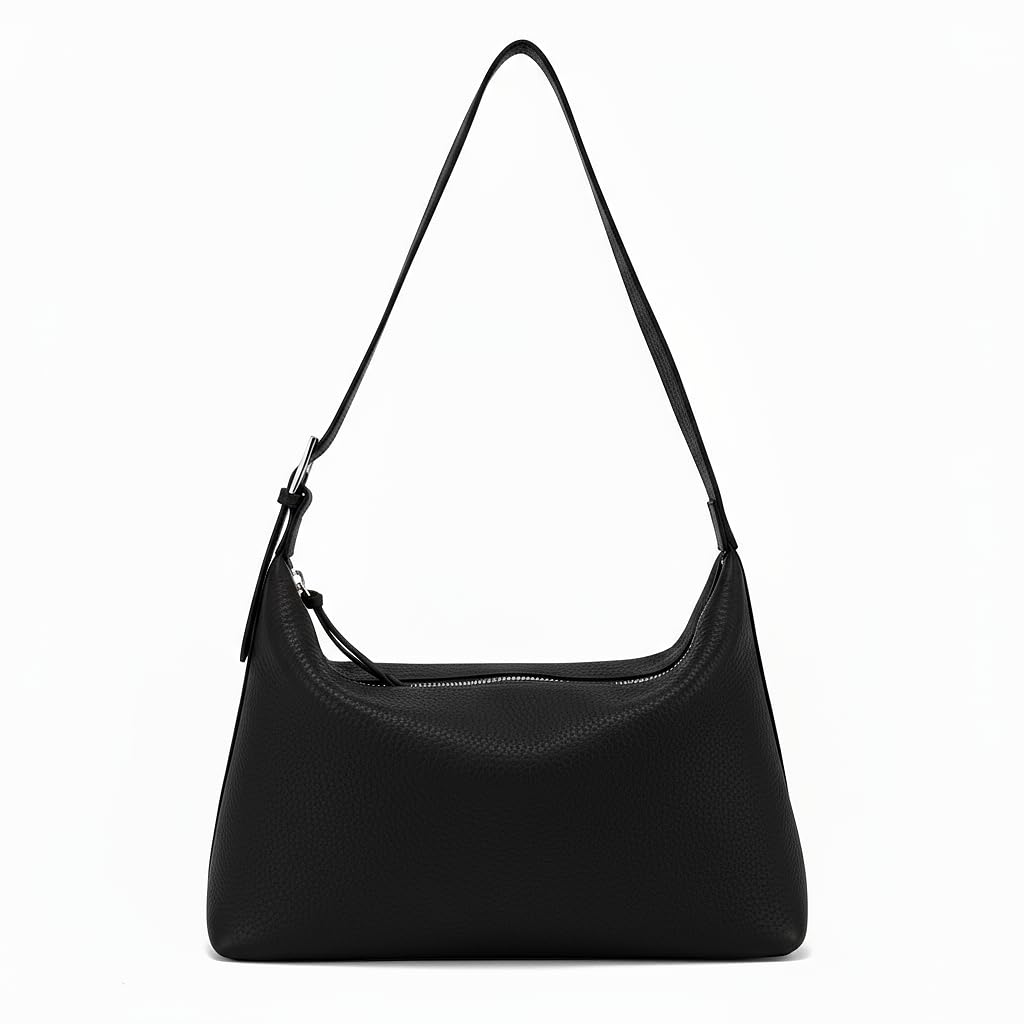 Julia - Large Vegan Leather Slouch Shoulder Tote with Adjustable Strap & Multiple Pockets