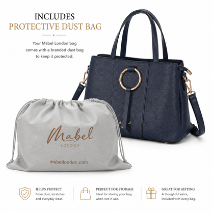 Elegant Satchel Handbag with Top Handles, Multiple Pockets & Shoulder Strap - Lumi
