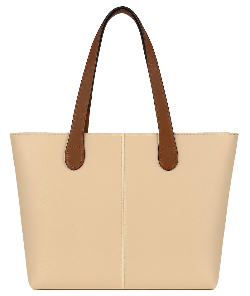 Brook - Medium Vegan Leather Shoulder Tote Bag with Zip Closure & Lightweight Design