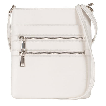 Tessa - Vegan Leather Small Crossbody Bag with Multiple Front Zip Pockets