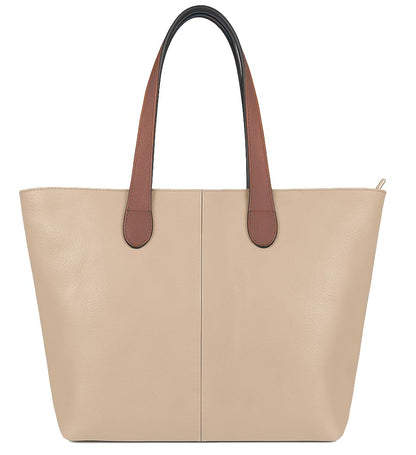 Brook - Medium Vegan Leather Shoulder Tote Bag with Zip Closure & Lightweight Design