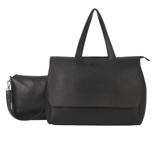 Joey - Vegan Leather Crossbody Messenger Bag with Flap Front & Zip Compartments