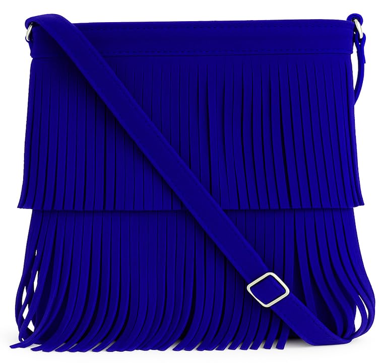 Robin - Genuine Italian Suede Leather Small Tassel Crossbody Bag Handmade in Florence