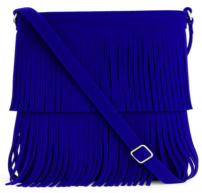 Robin - Genuine Italian Suede Leather Small Tassel Crossbody Bag Handmade in Florence