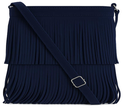 Robin - Genuine Italian Suede Leather Small Tassel Crossbody Bag Handmade in Florence