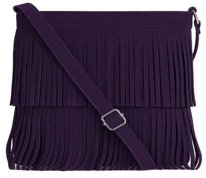 Robin - Genuine Italian Suede Leather Small Tassel Crossbody Bag Handmade in Florence