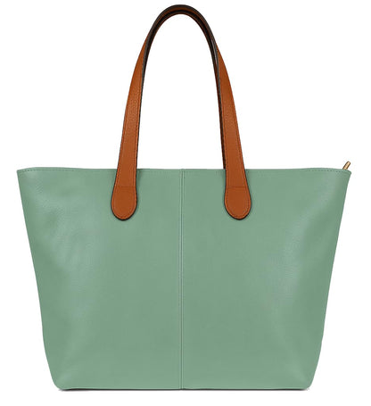 Brook - Medium Vegan Leather Shoulder Tote Bag with Zip Closure & Lightweight Design