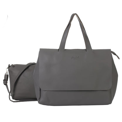 Joey - Vegan Leather Crossbody Messenger Bag with Flap Front & Zip Compartments