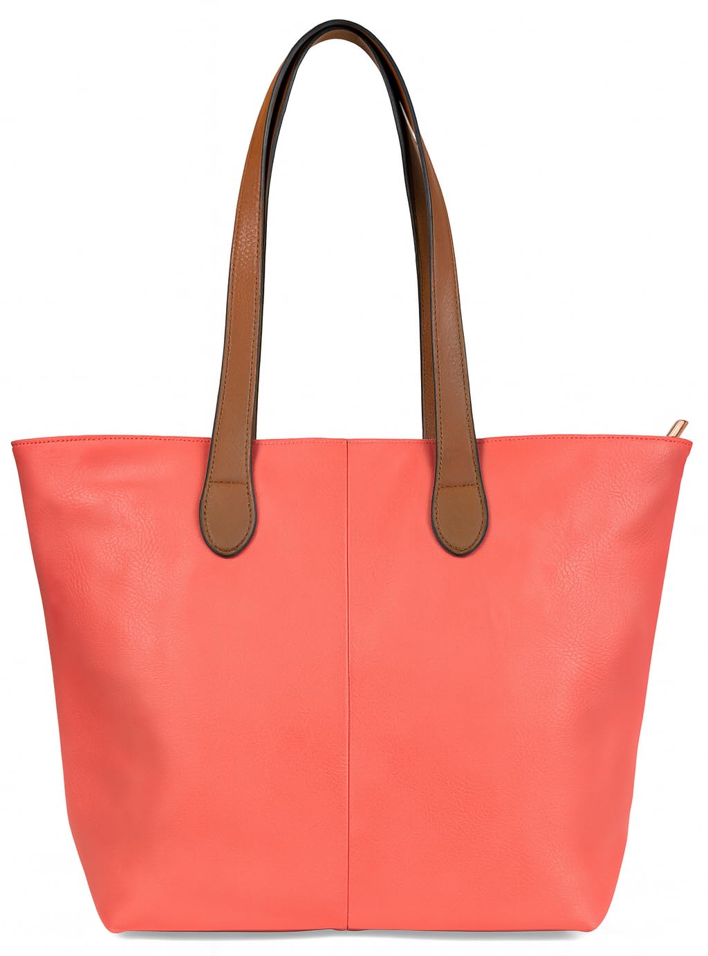 Brook - Medium Vegan Leather Shoulder Tote Bag with Zip Closure & Lightweight Design