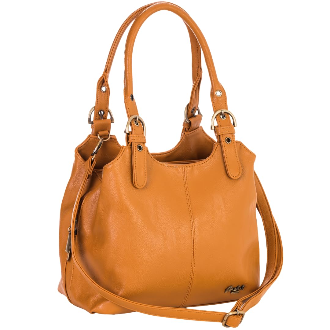 Amelia - Large Vegan Leather Shoulder Tote with Zip Closure & Spacious Organised Interior