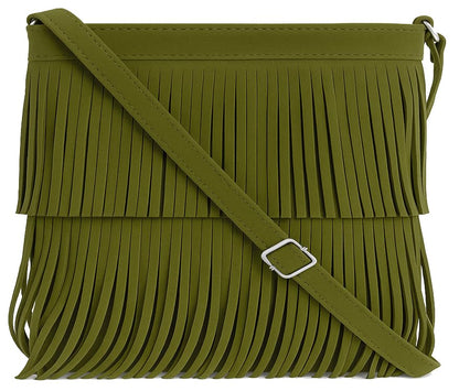 Robin - Genuine Italian Suede Leather Small Tassel Crossbody Bag Handmade in Florence