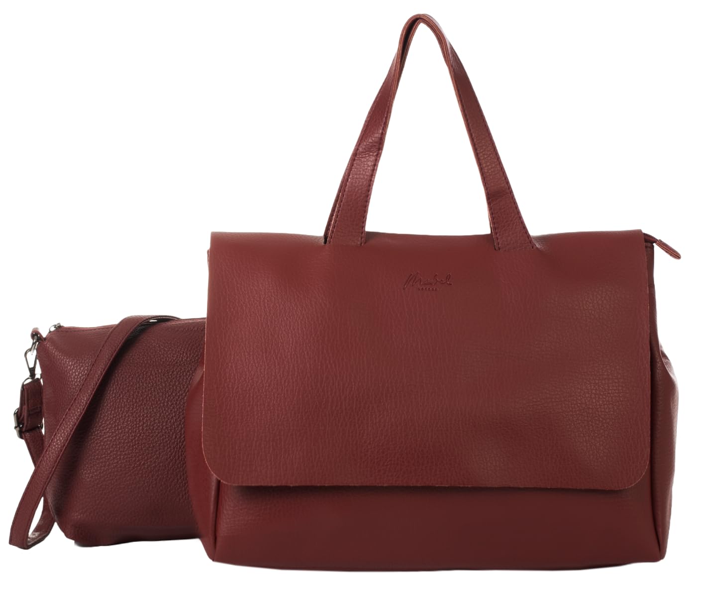 Joey - Vegan Leather Crossbody Messenger Bag with Flap Front & Zip Compartments