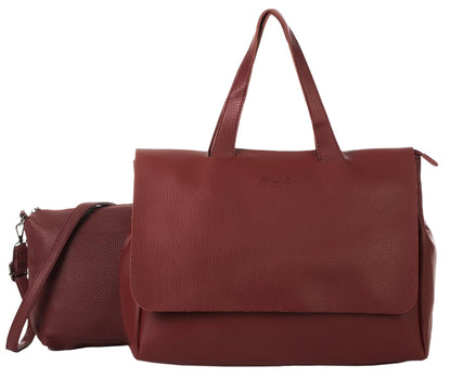 Joey - Vegan Leather Crossbody Messenger Bag with Flap Front & Zip Compartments