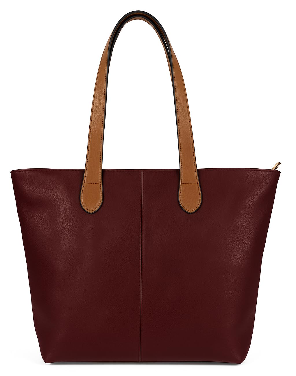 Brook - Medium Vegan Leather Shoulder Tote Bag with Zip Closure & Lightweight Design