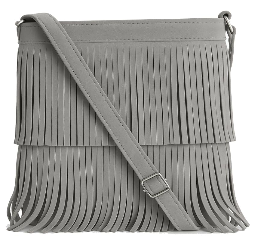 Robin - Genuine Italian Suede Leather Small Tassel Crossbody Bag Handmade in Florence