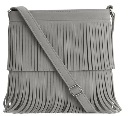 Robin - Genuine Italian Suede Leather Small Tassel Crossbody Bag Handmade in Florence