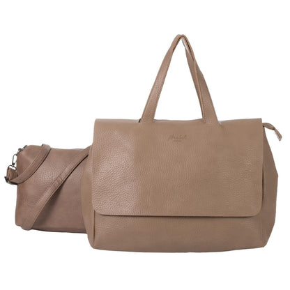 Joey - Vegan Leather Crossbody Messenger Bag with Flap Front & Zip Compartments