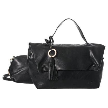 Sage - Large Vegan Leather Shoulder Tote with Second Matching Crossbody Bag